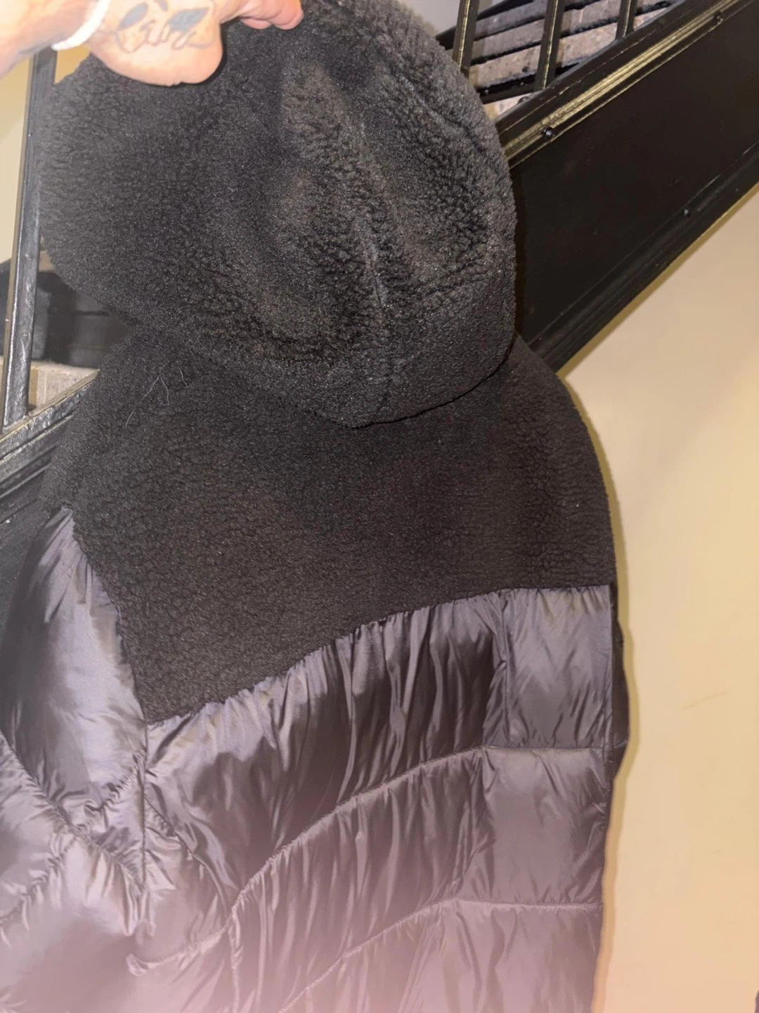 Black Puffer Jacket with Hood - photo 3