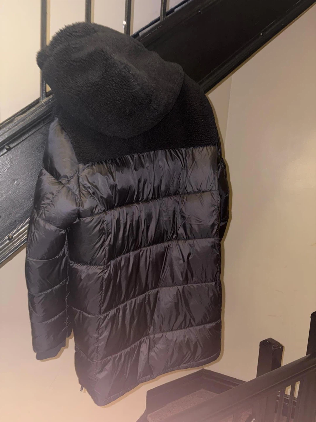 Black Puffer Jacket with Hood - photo 4