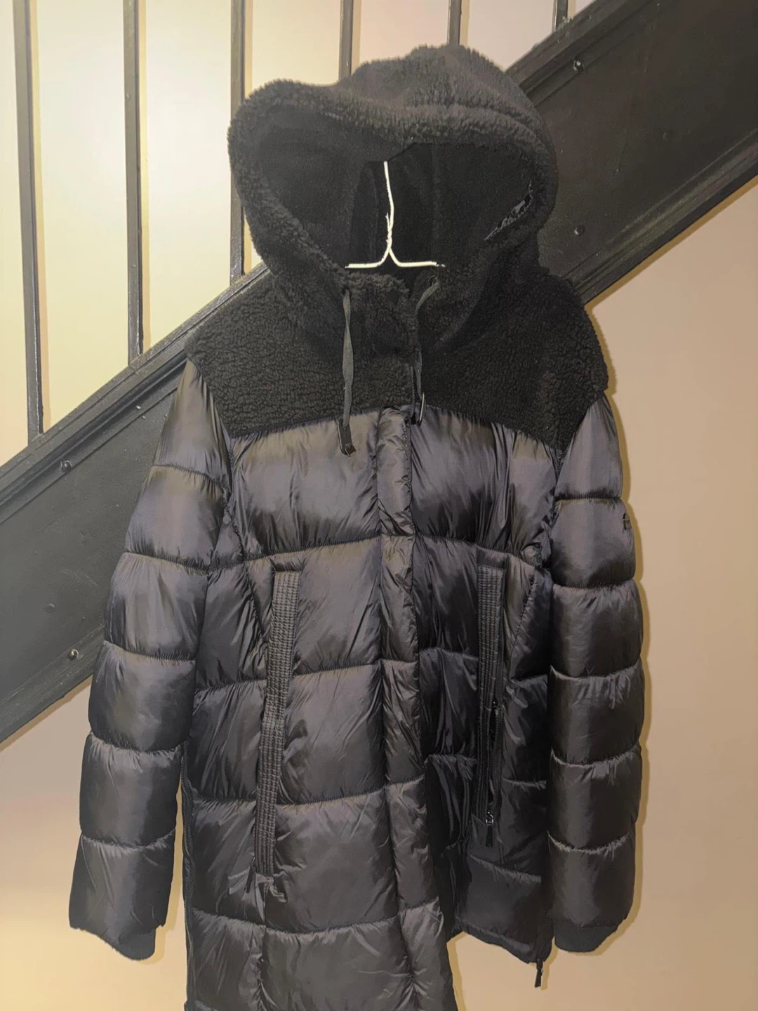 Black Puffer Jacket with Hood - photo 5