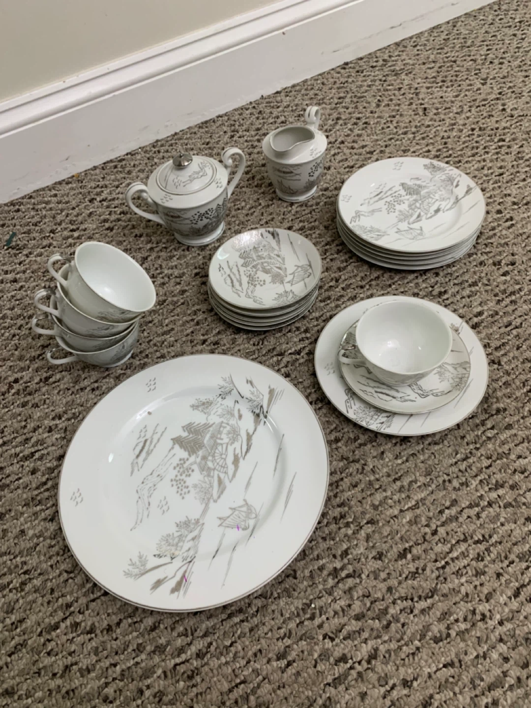 Vintage White China Tea Set - Kitchen / Dining ware