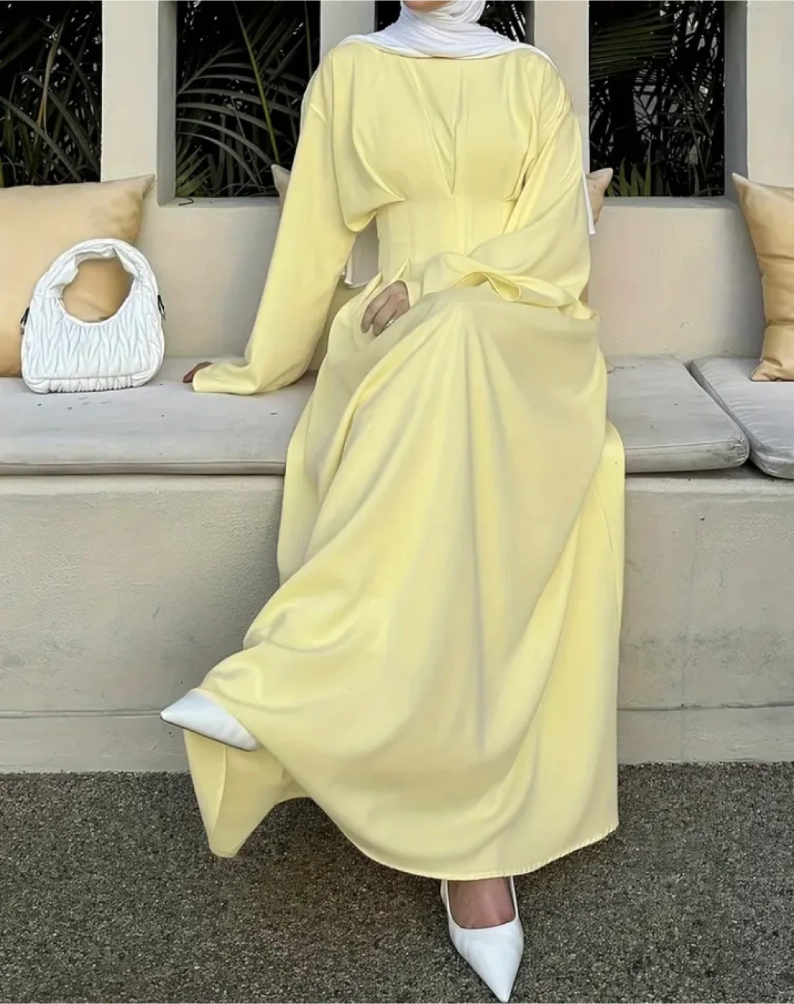 Long Sleeve Dress - Yellow - photo 3