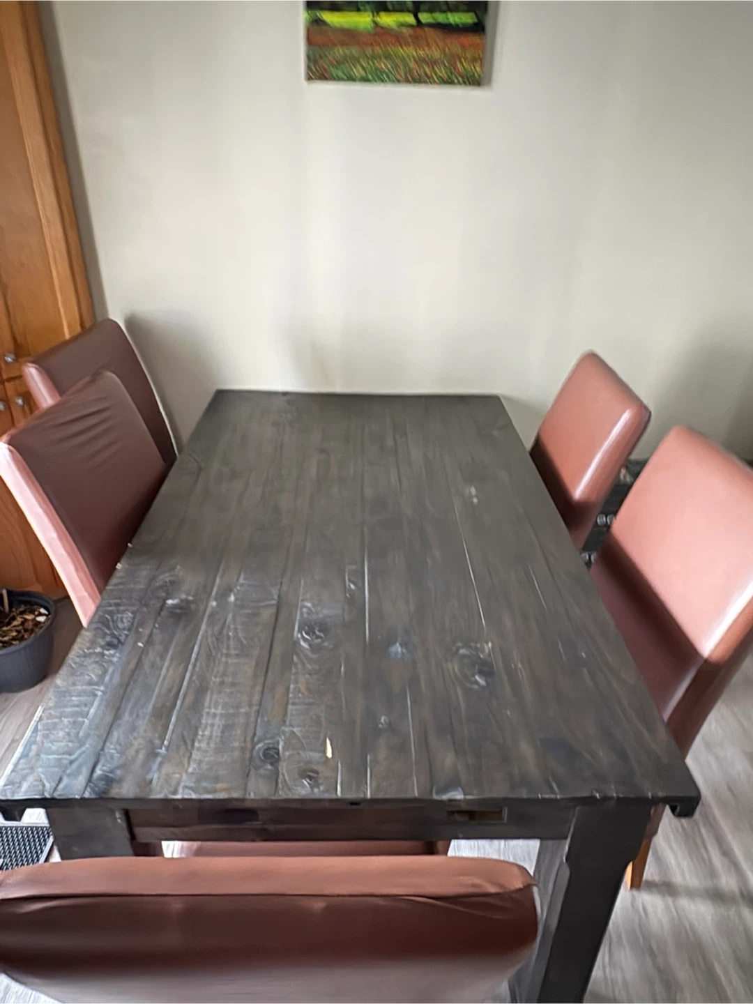 Wood Dining Table with 6 Chairs