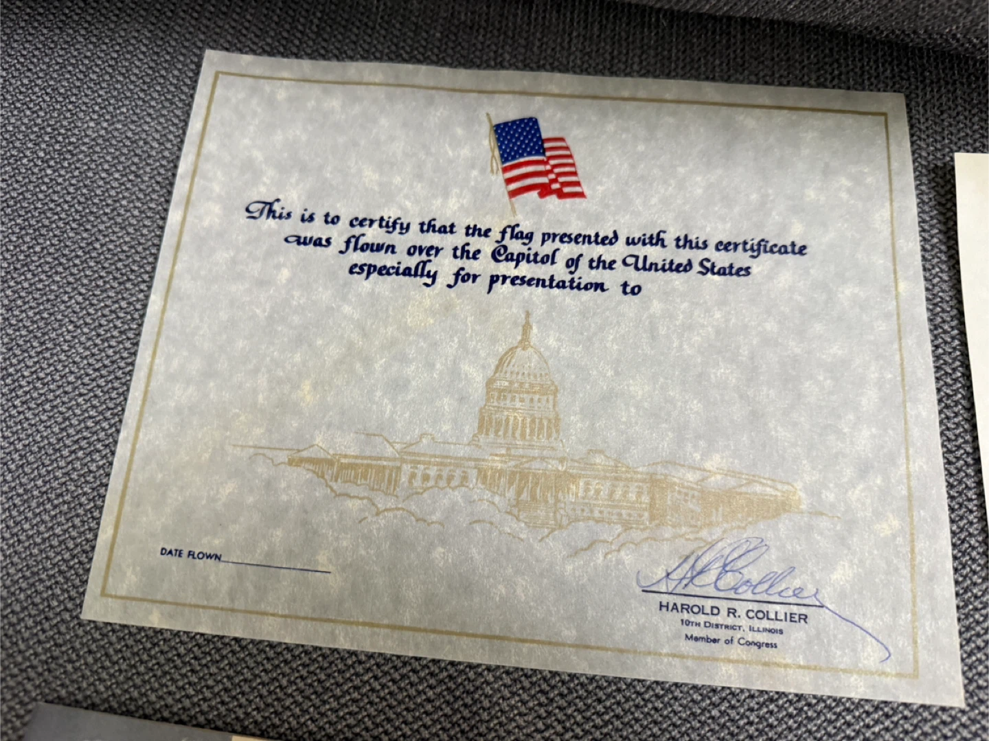 1968 U.S. Flag Flown Over the United States Capitol – 5x8 ft - photo 4