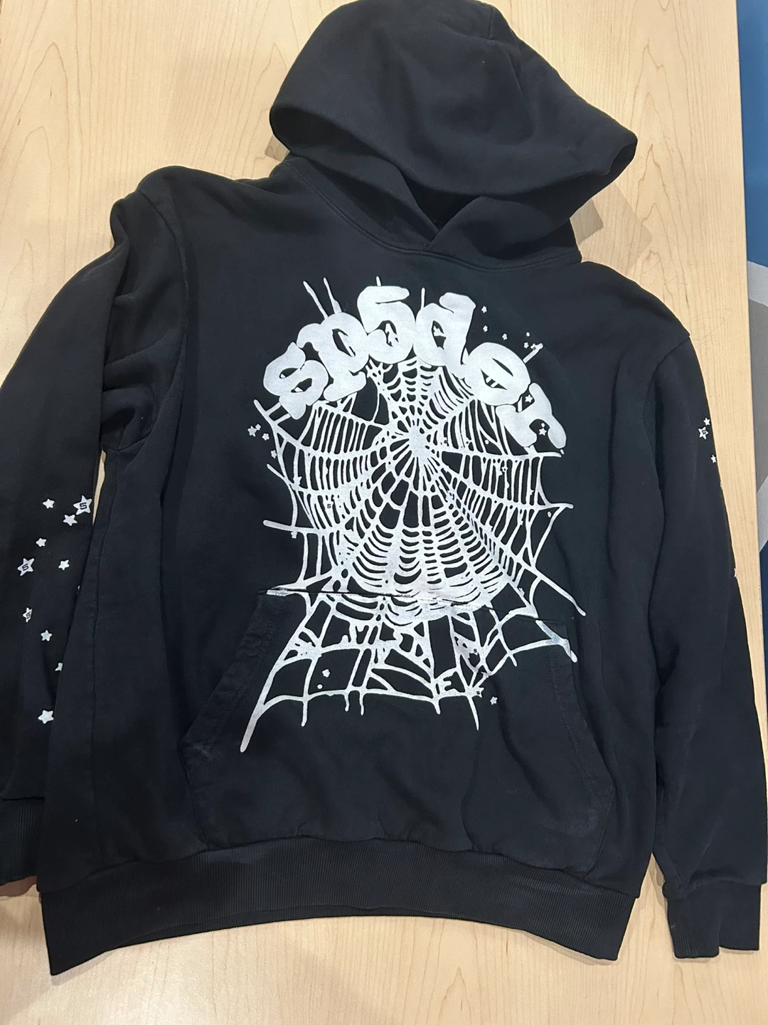 Sp5der Black Hoodie - Size Medium
