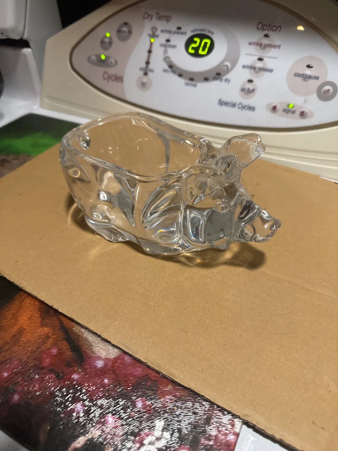 Clear Glass Pig Trinket Dish - photo 2