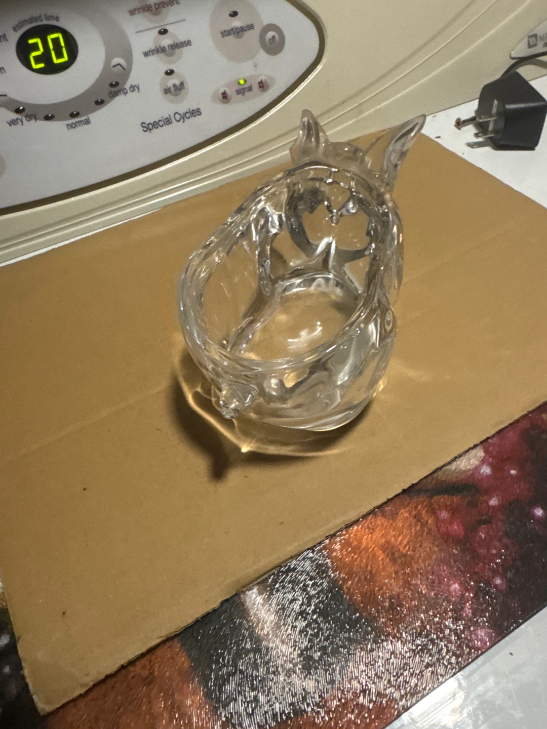 Clear Glass Pig Trinket Dish - photo 3
