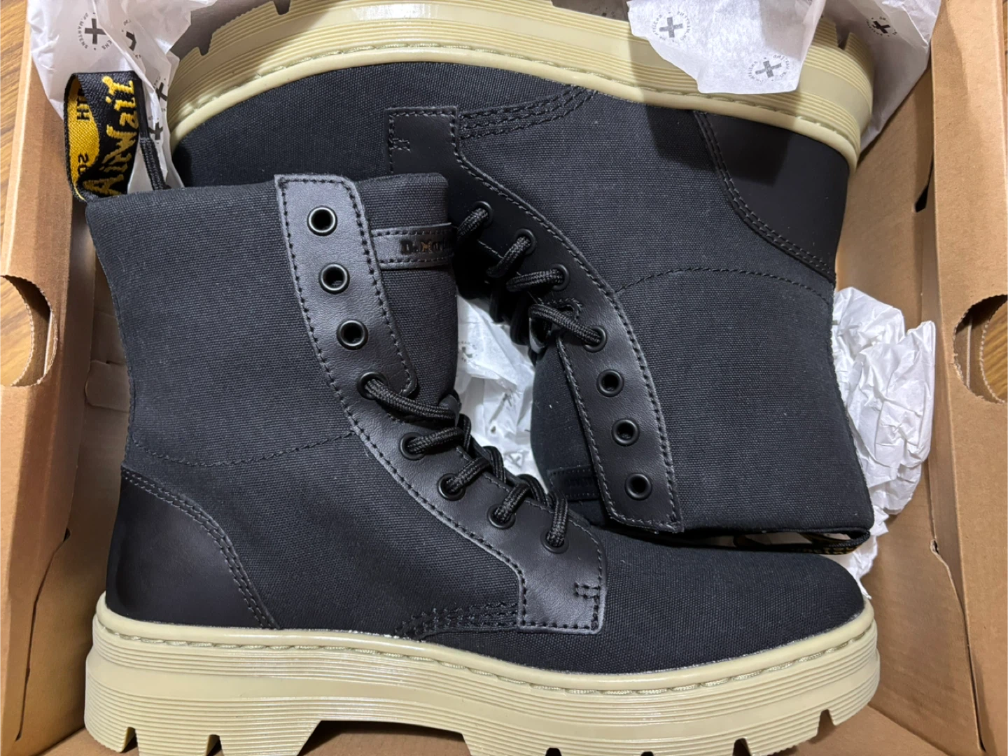 Dr. Martens Combs Black Canvas Boots - US 9 - photo 2