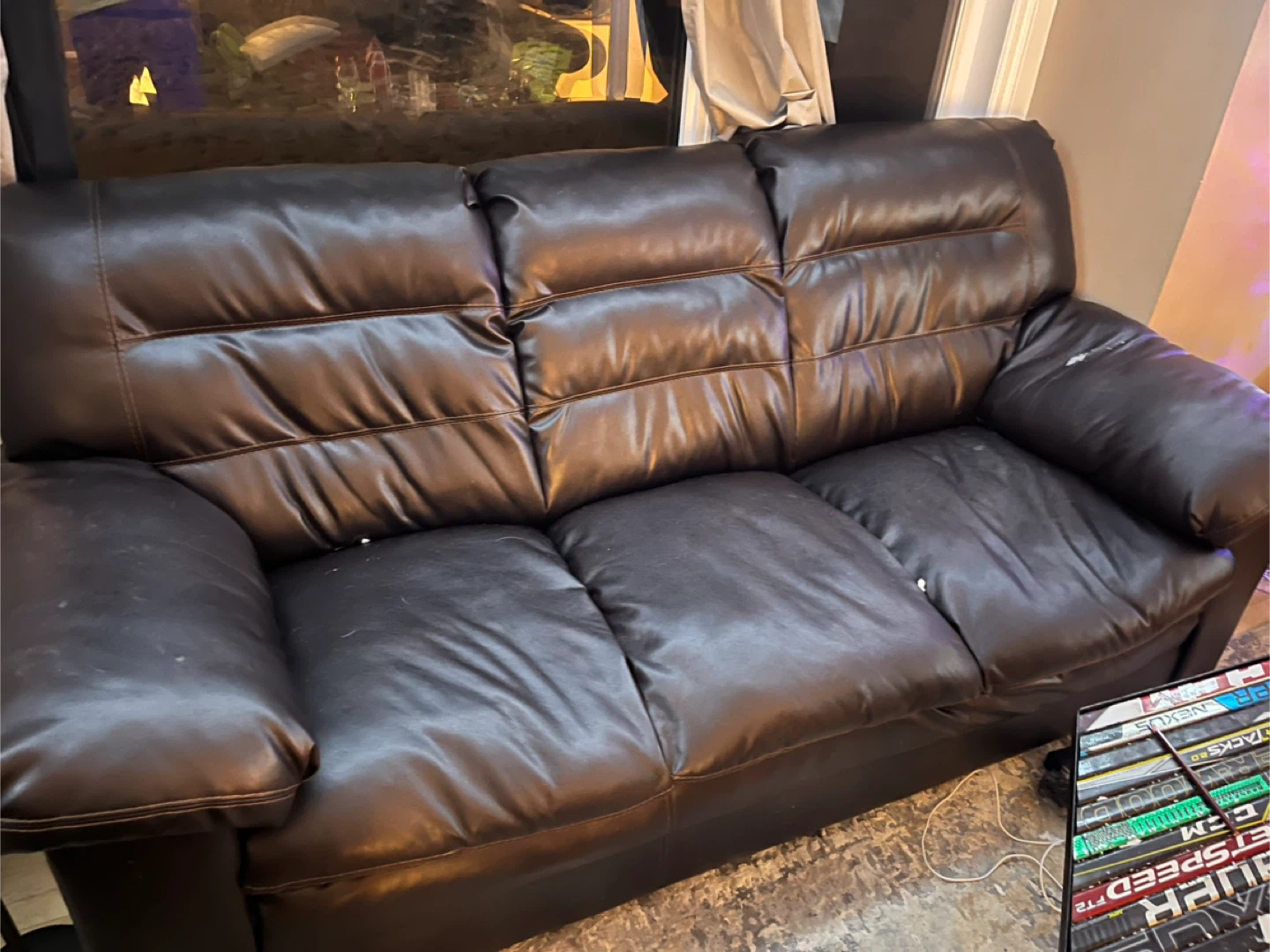 Brown Leather Sofa