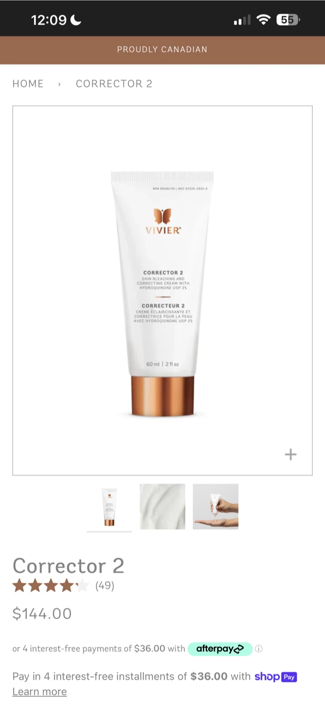 Vivier Corrector 2 Skin Bleaching Cream