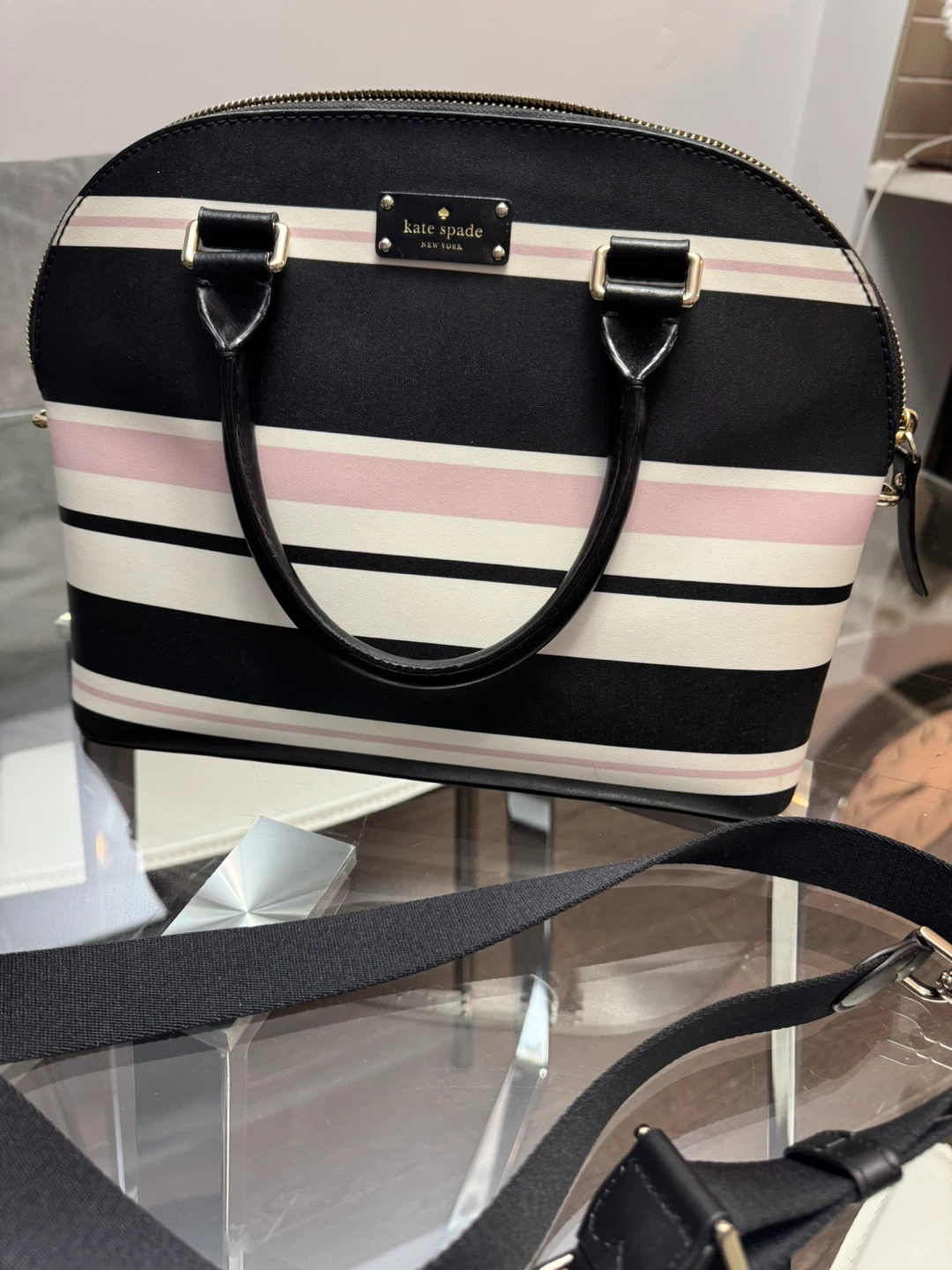 Kate Spade Striped Dome Satchel Bag - photo 5