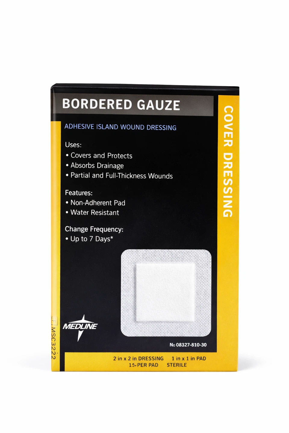 Medline Bordered Gauze Dressing, 2" x 2"