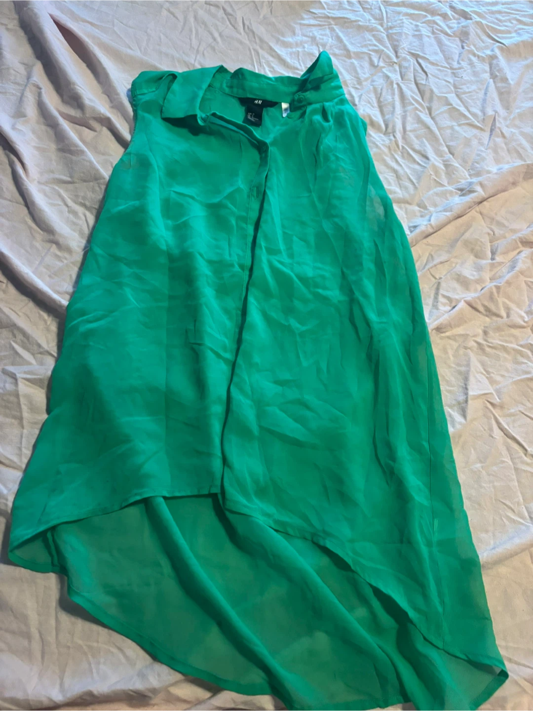 H&M Green Sleeveless Blouse - Size 4