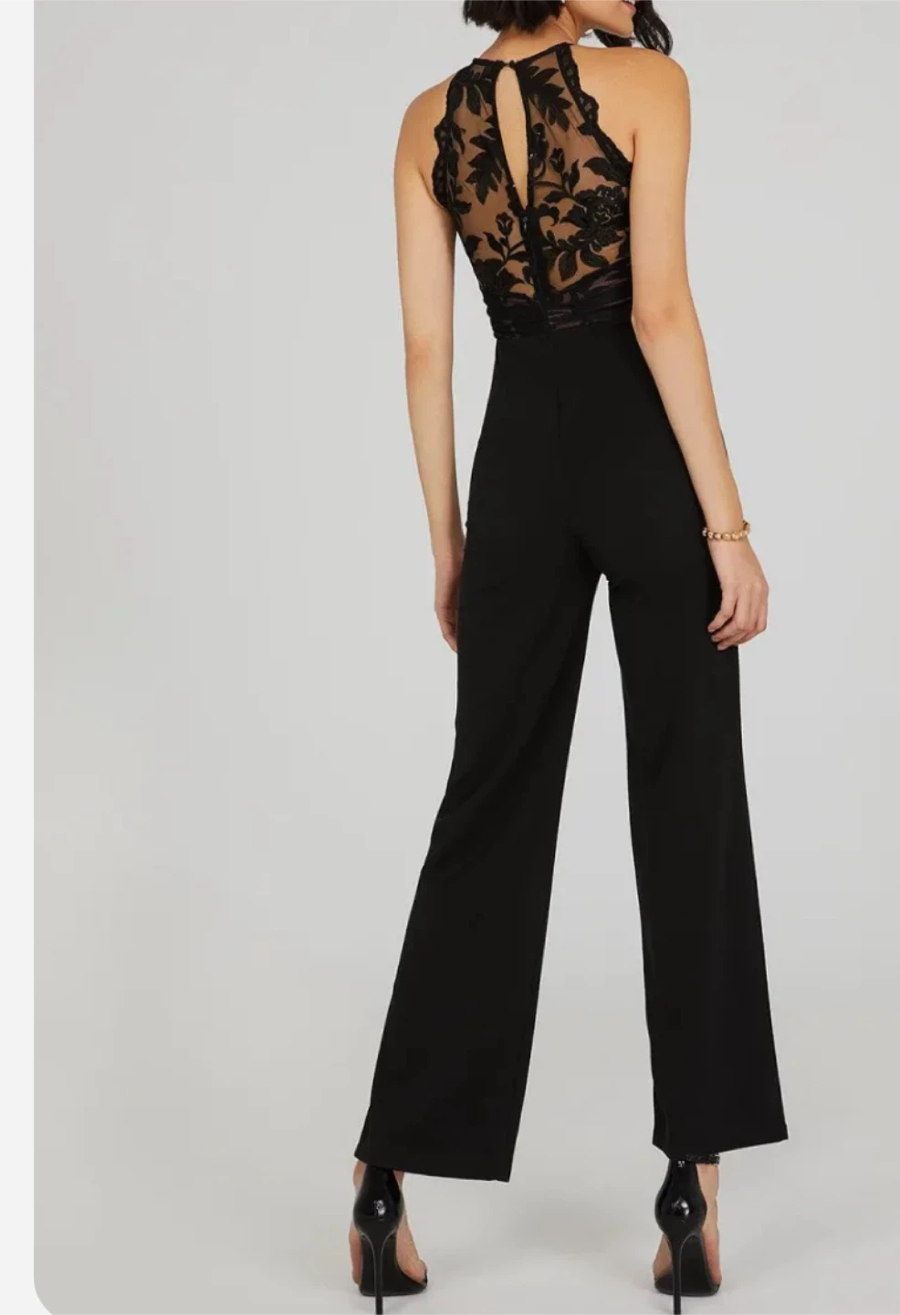 Floral embroidered halter neck jumpsuit new with tags - photo 4