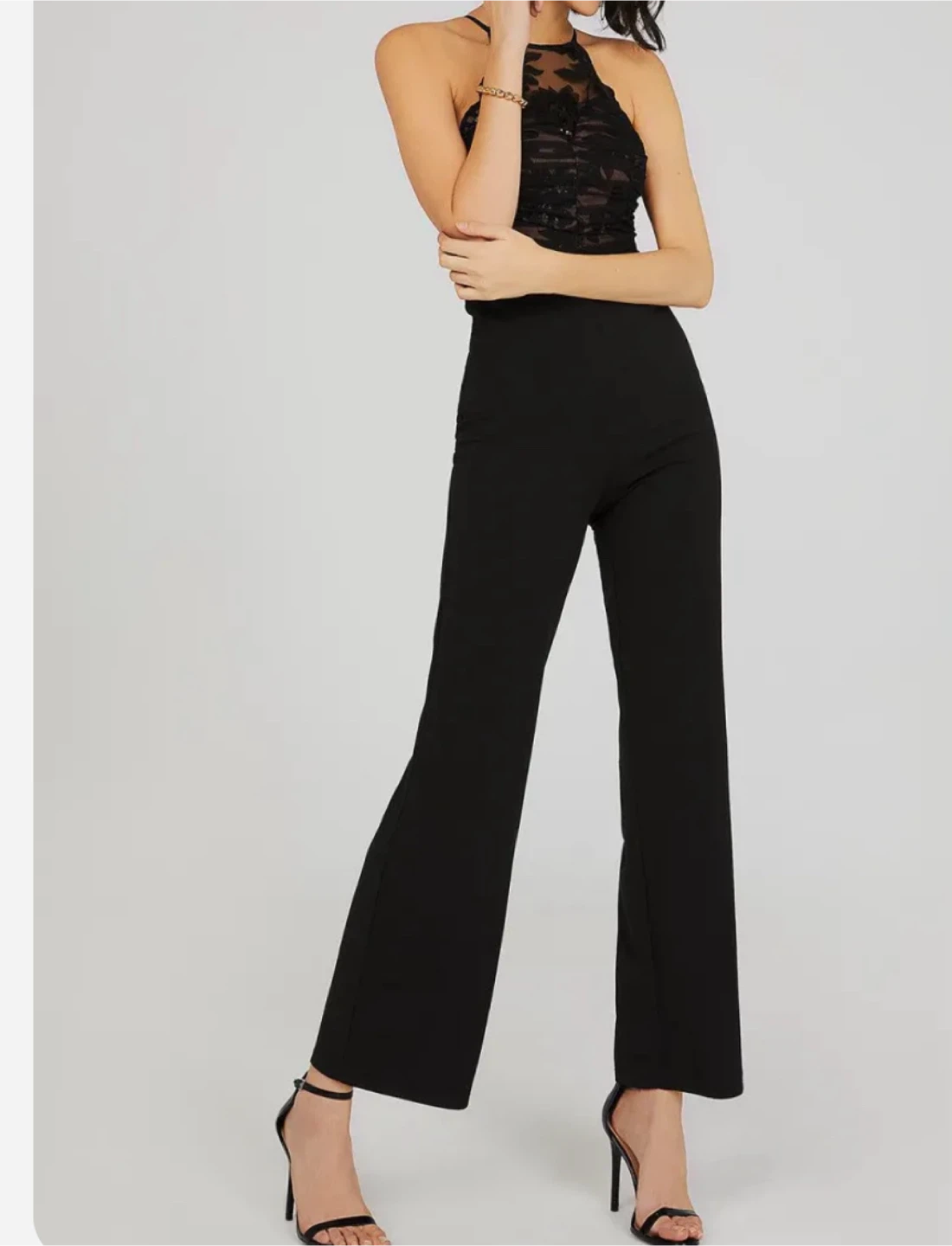 Floral embroidered halter neck jumpsuit new with tags - photo 2