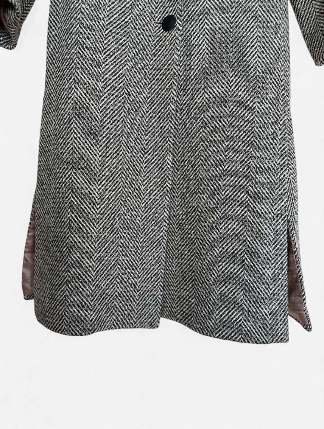 Wool Gray Herringbone Women's Coat - photo 5