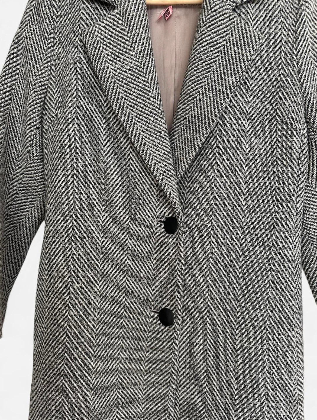 Wool Gray Herringbone Women's Coat - photo 4