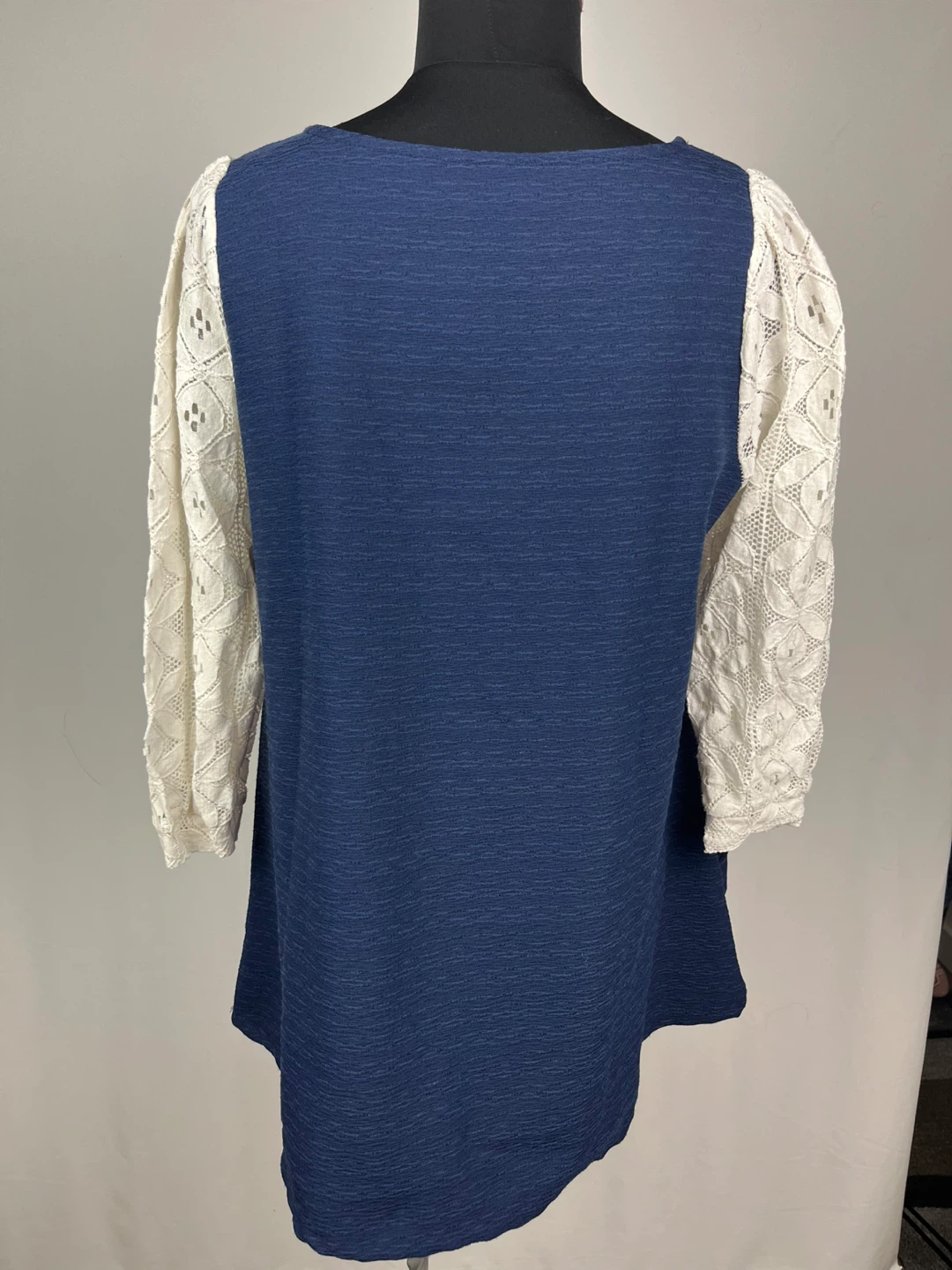 J.Run Navy Blue Tunic with Lace Sleeves Size S/M - photo 2