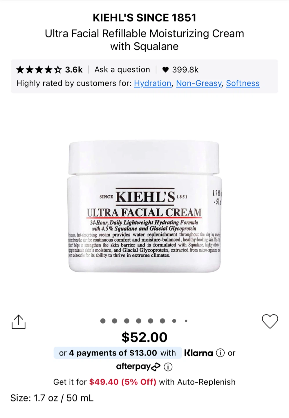 Kiehl's Ultra Facial Cream 50 ml
