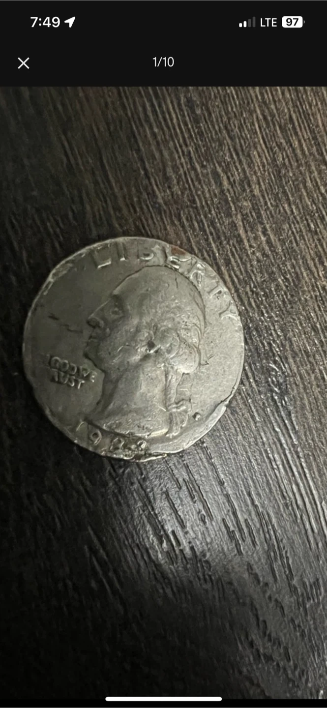 25 America's cents, minting error, 1982