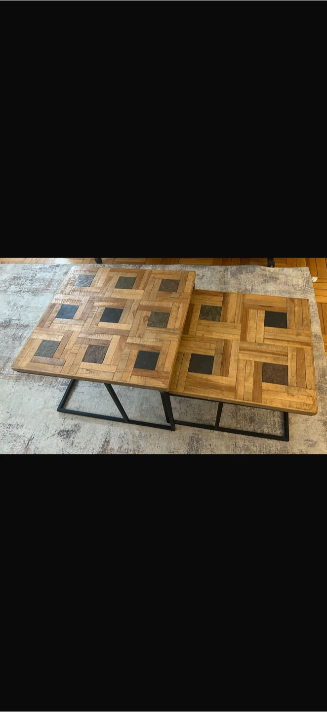 Structube Wooden Nesting Coffee Tables