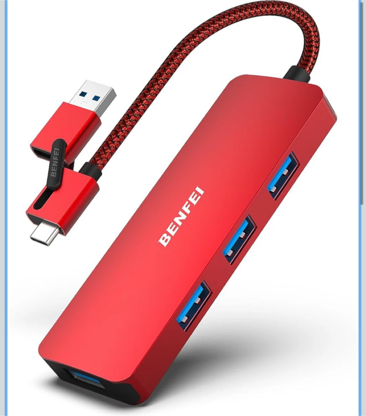 BENFEI 4-in-1 USB Hub - Red