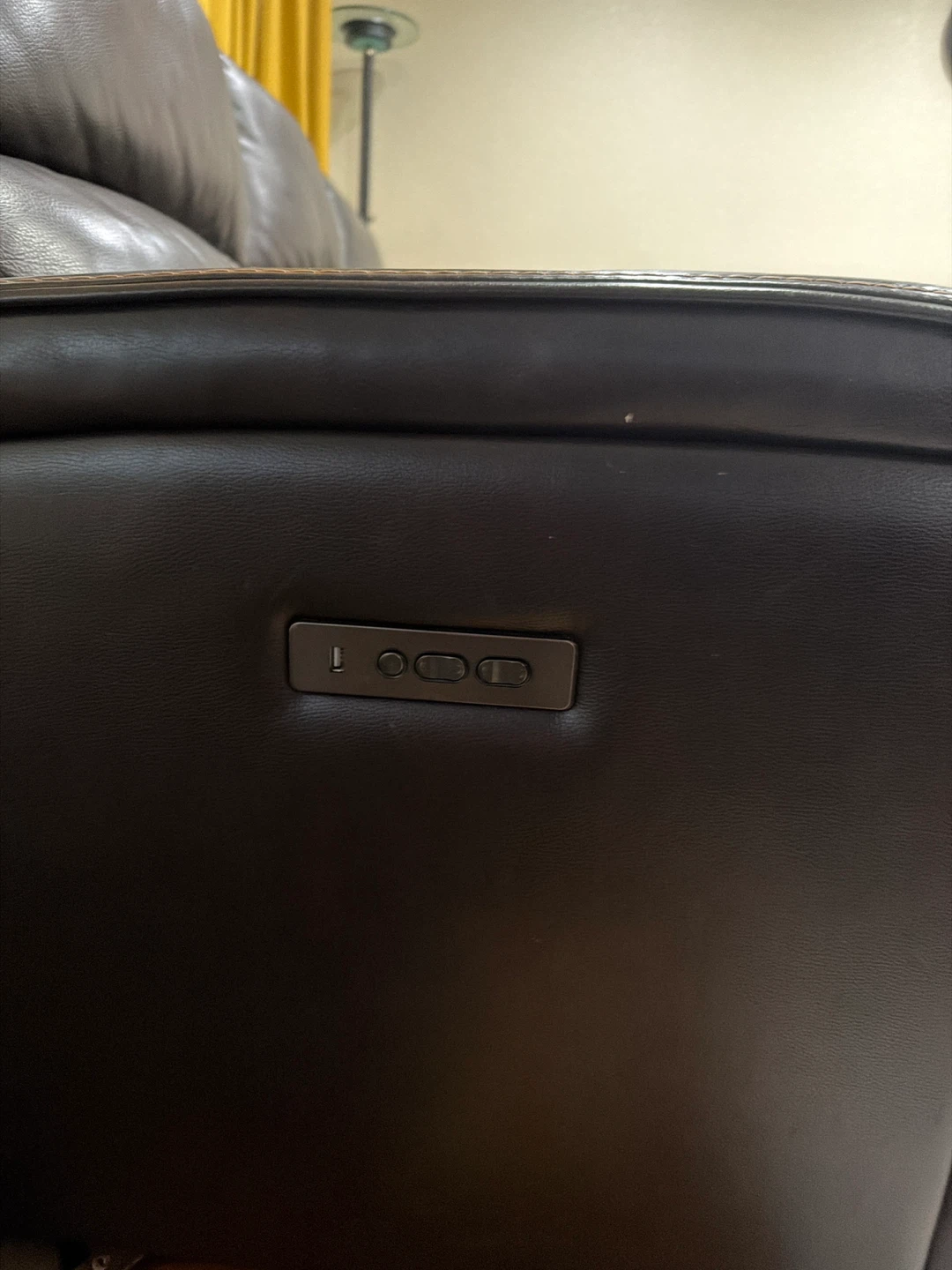 Brown Leather Reclining Sofa - photo 4