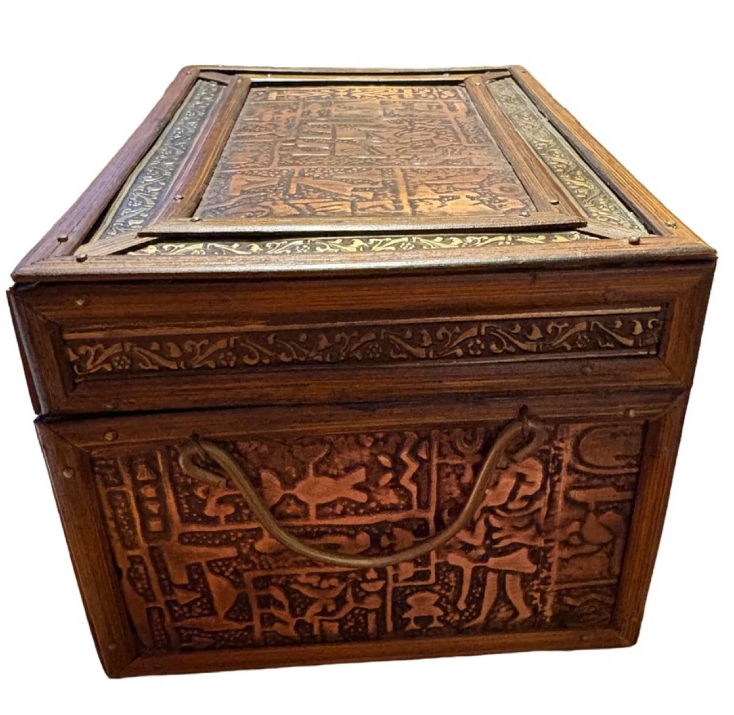Egyptian-Inspired Ornate Wooden Keepsake Box - photo 4