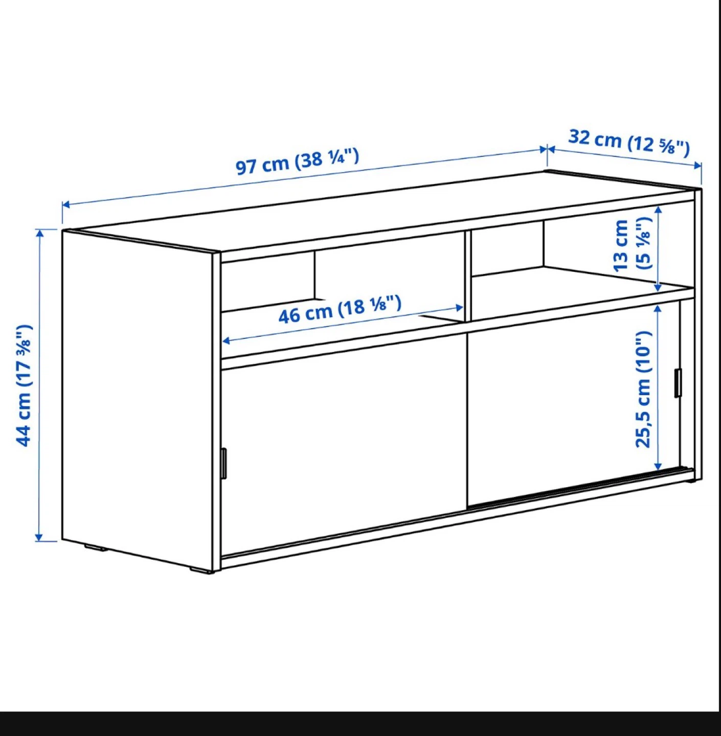 IIKEA Grey TV Stand with Sliding Doors - photo 4