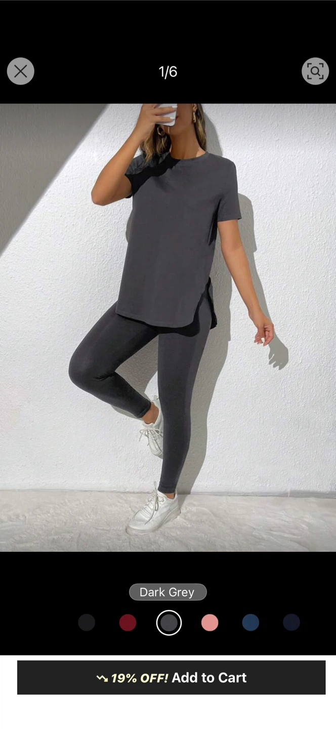 Dark Grey T-Shirt & Leggings Set