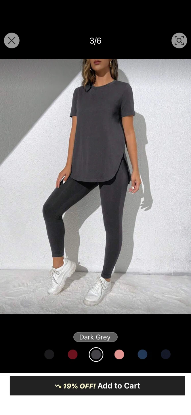 Dark Grey T-Shirt & Leggings Set - photo 3