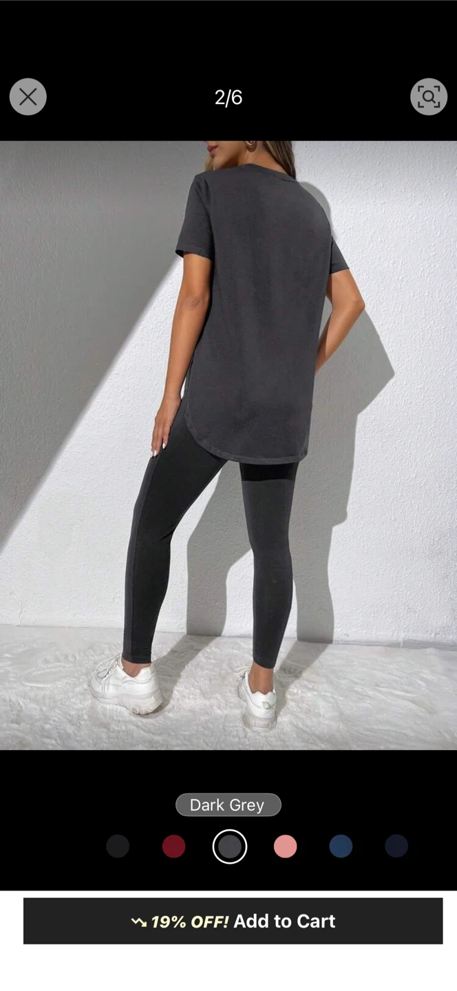 Dark Grey T-Shirt & Leggings Set - photo 2