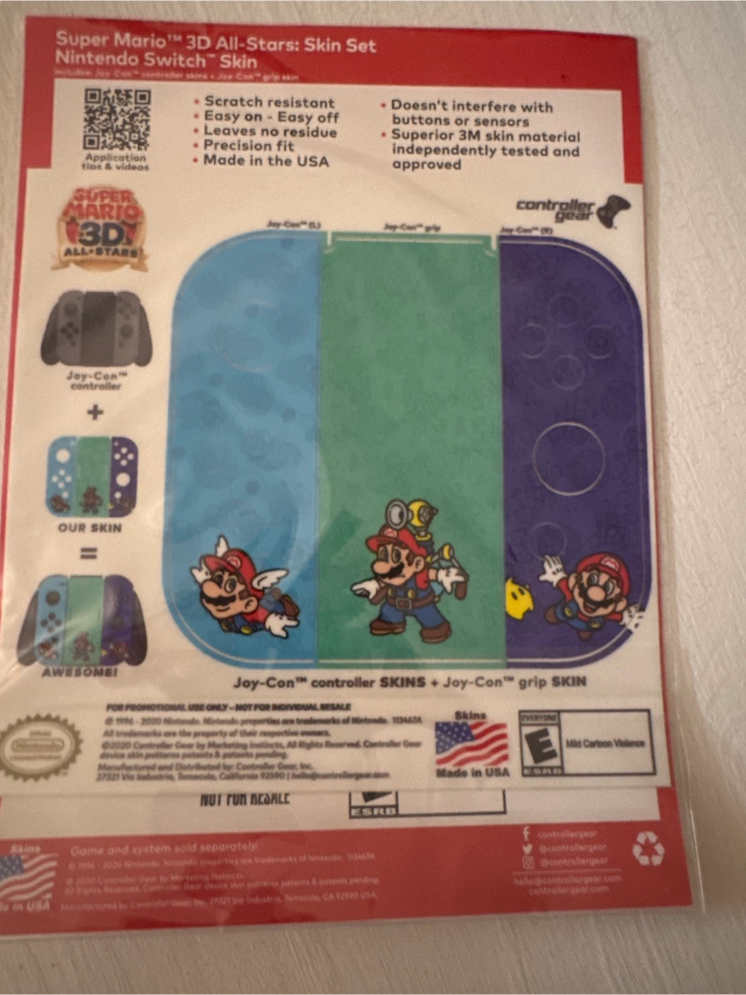 Super Mario 3D All-Stars Nintendo Switch Skin Set