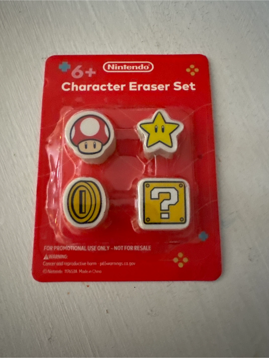 Nintendo Character Eraser Set 6+