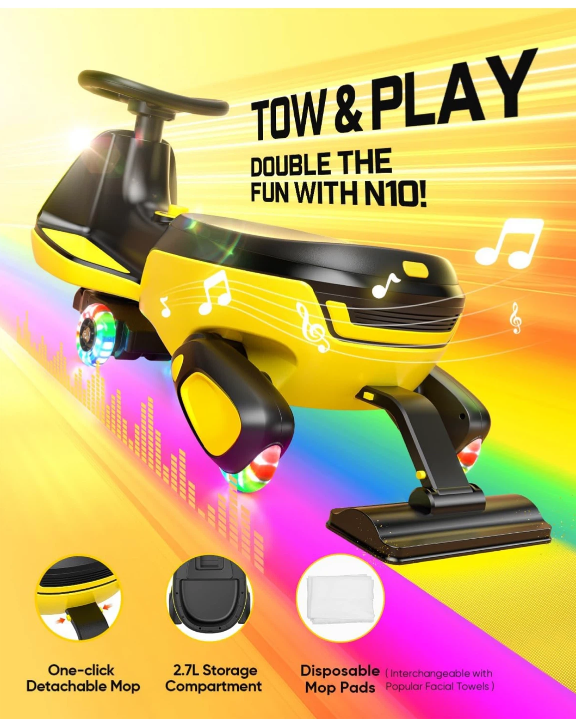 FanttikRide N10 Classic Electric Wiggle Car - Yellow - photo 4