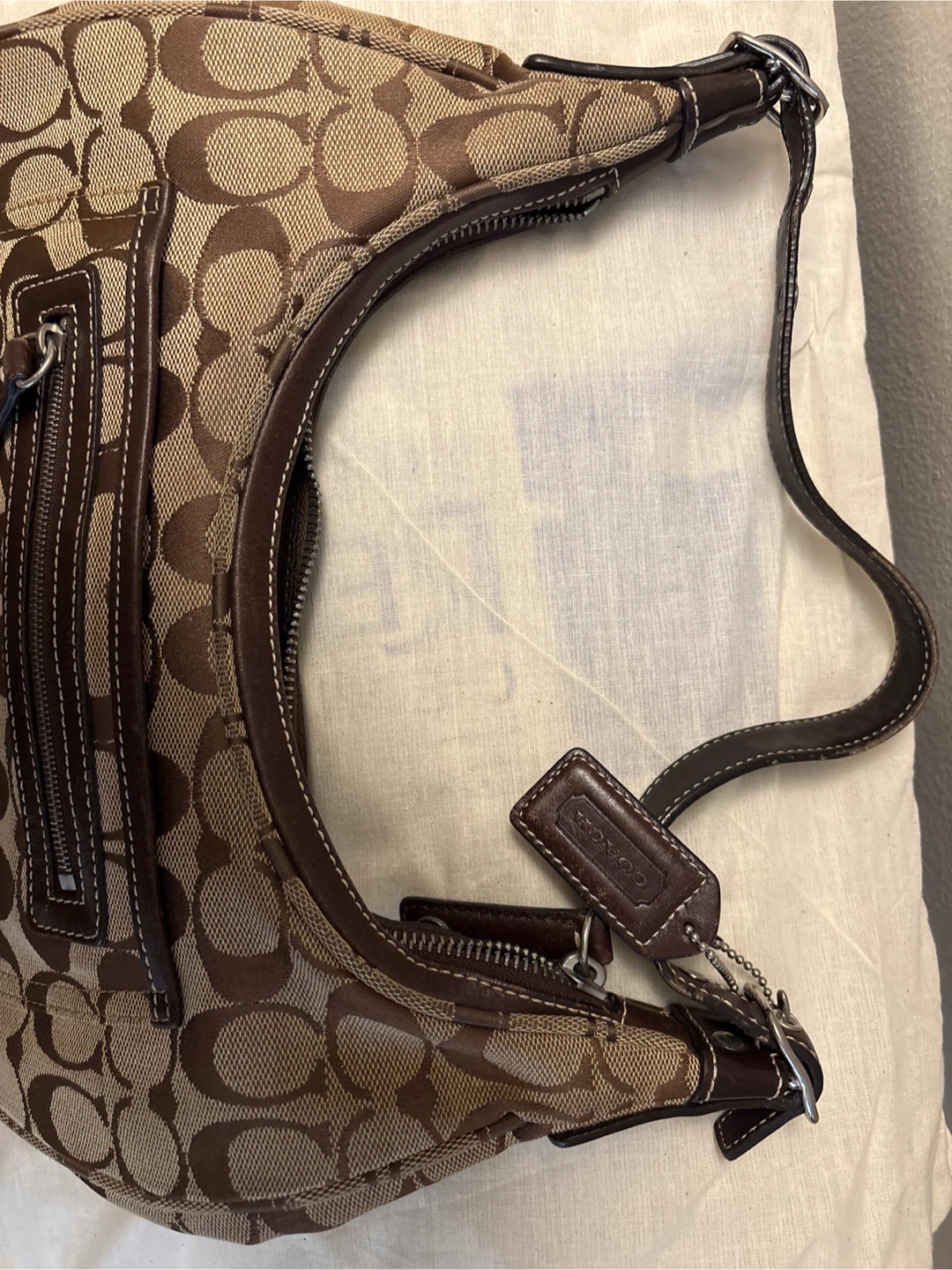 Vintage Coach Hobo Bag - Brown Signature Canvas - photo 2