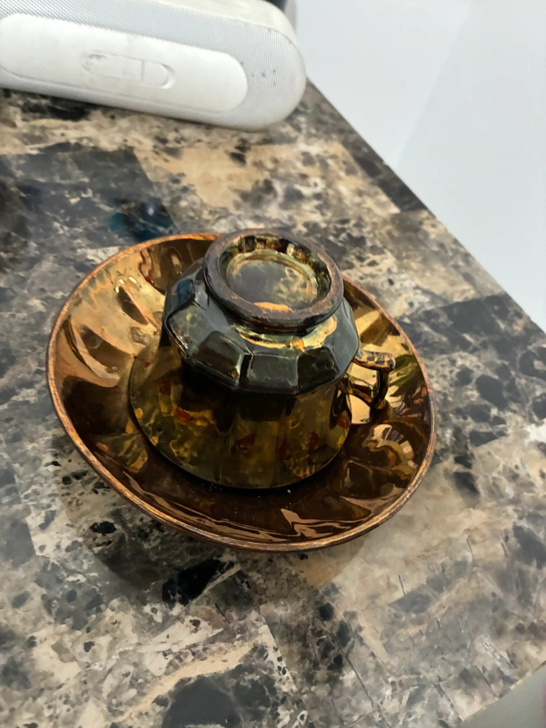 19c copper luster cup and saucer - photo 4