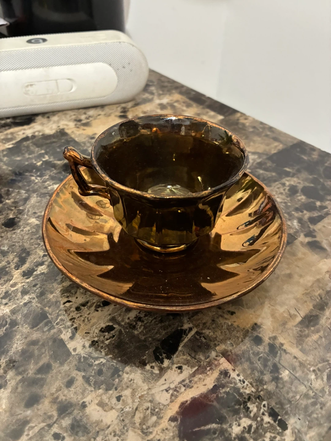 19c copper luster cup and saucer
