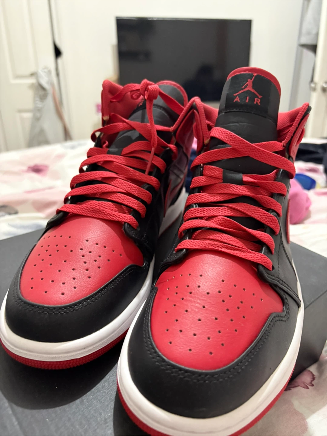 Nike Air Jordan 1 Mid - Black/Red - Size 10 - photo 5