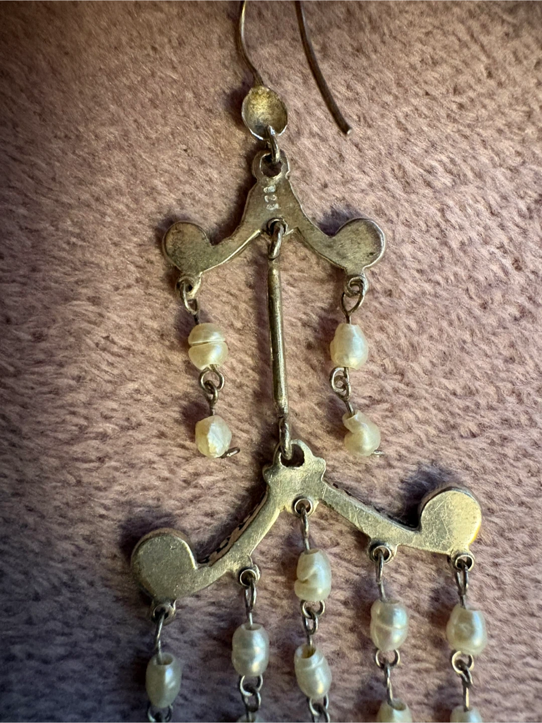 Silver 925 Pearl Dangle Earrings - photo 2