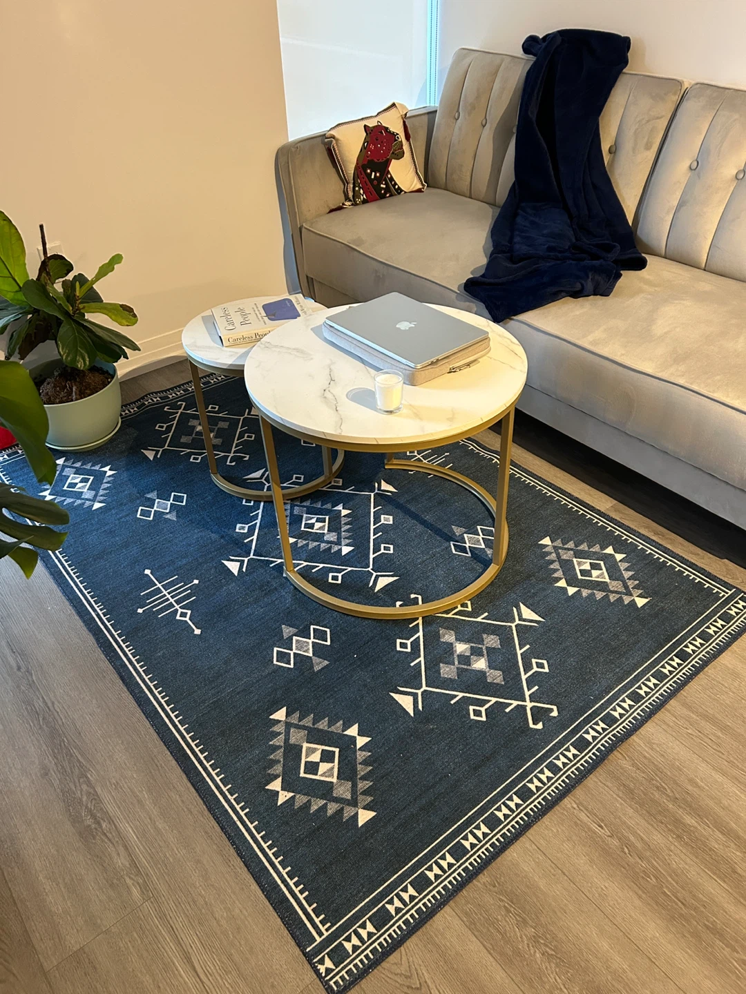 Rain Haven Poppy Persian Washable Rug - 4 x 6 ft