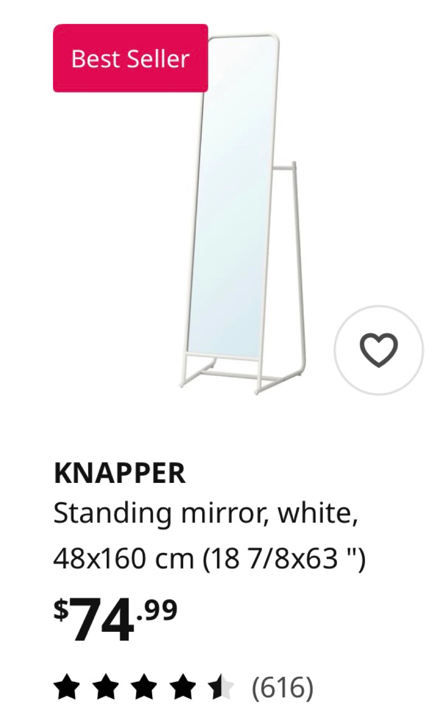IKEA Knapper Standing Mirror - White - photo 4