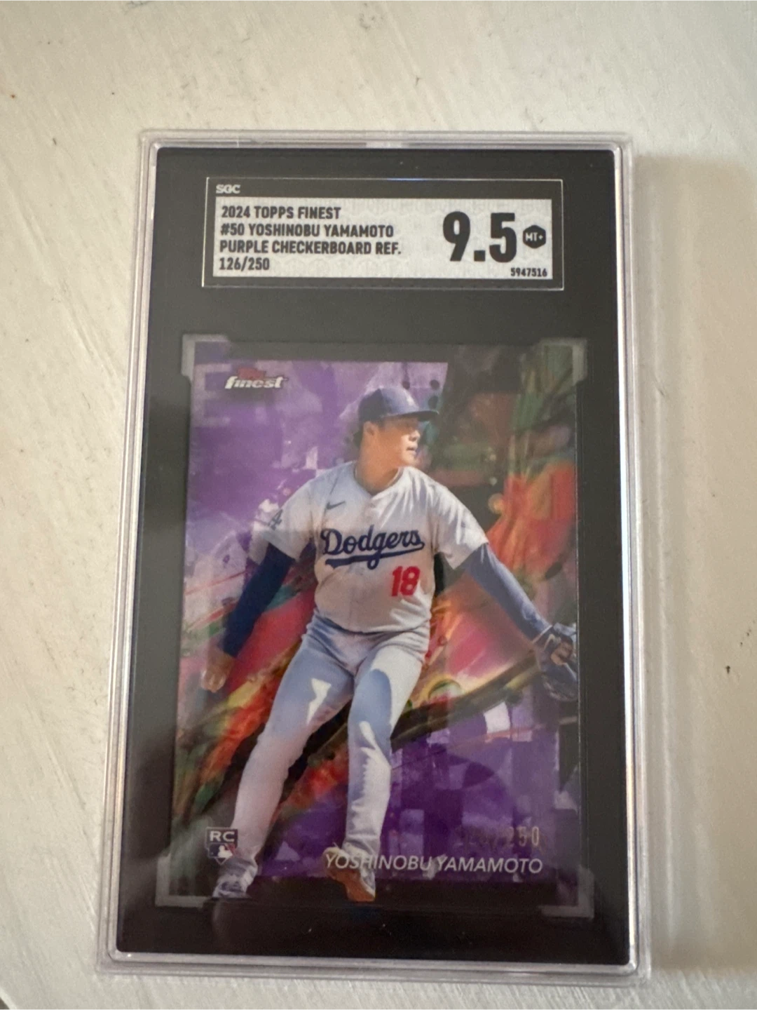 Yoshinobu Yamamoto 2024 Topps Finest Baseball Card