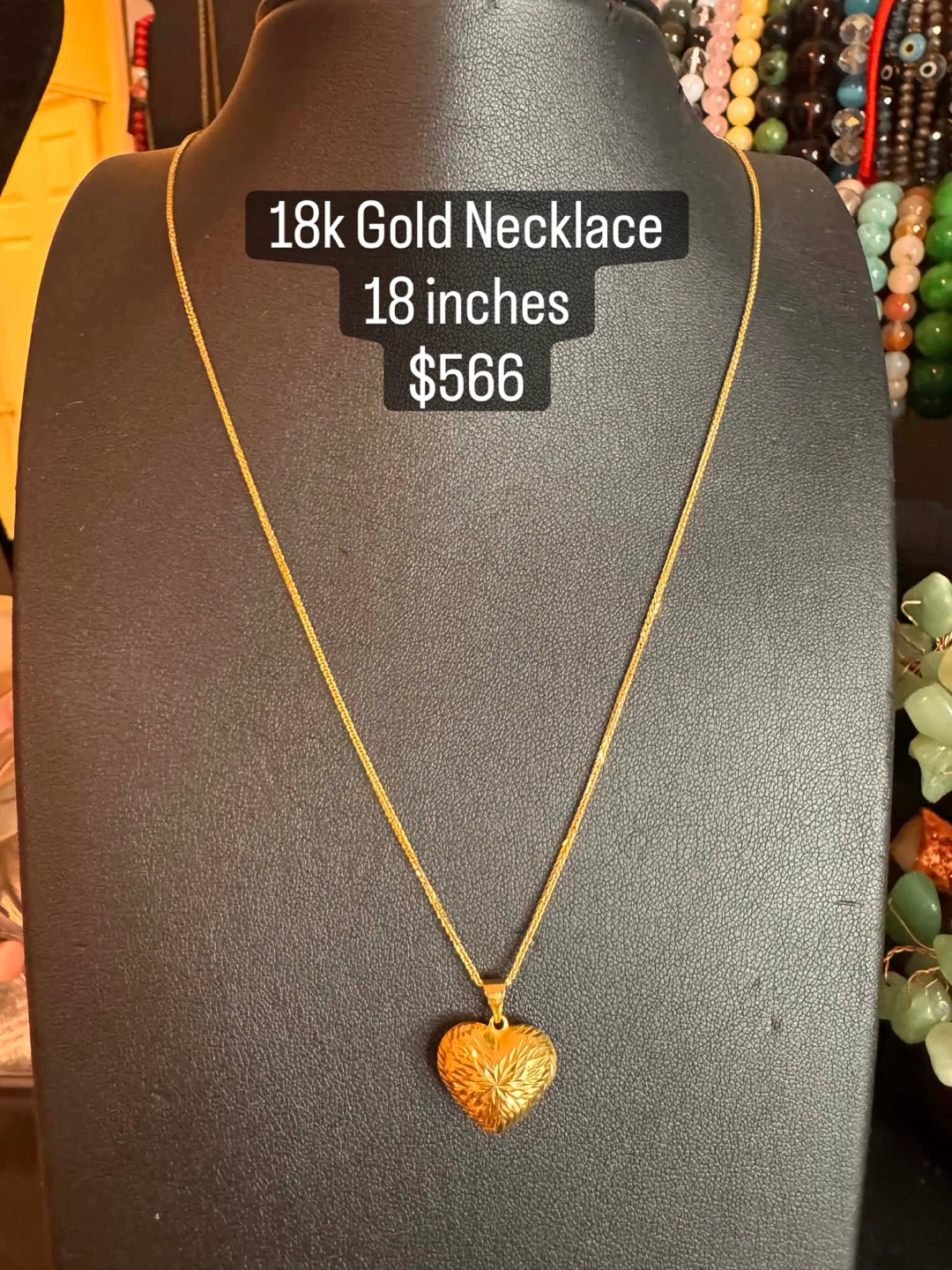 18k Gold Necklace, 18 inches