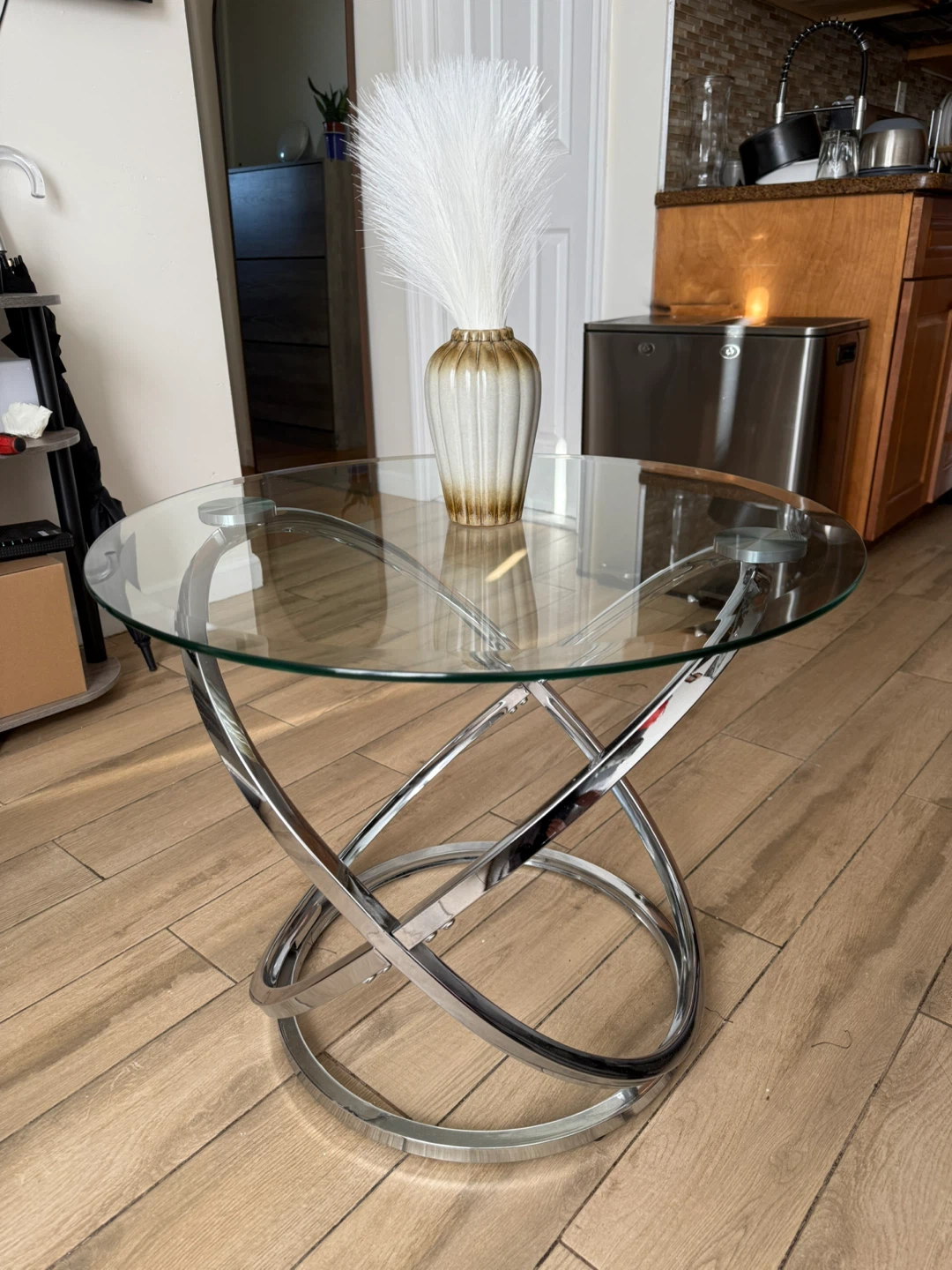 Glass Top Coffee Table with Chrome Base - photo 3