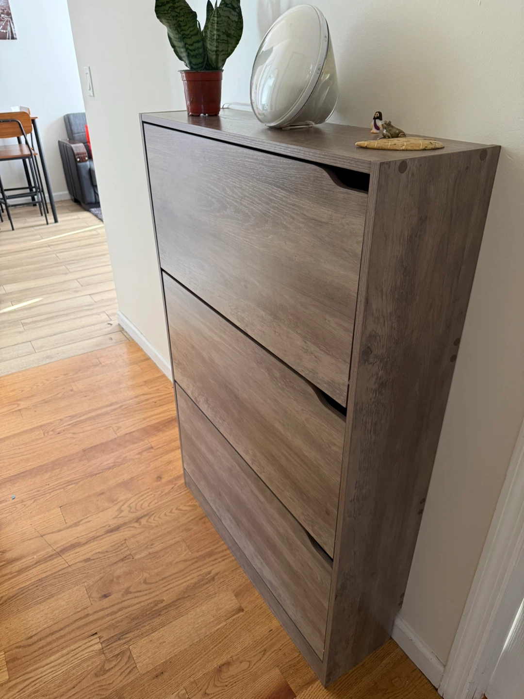 Wood 3-Drawer Shoe Cabinet - photo 3