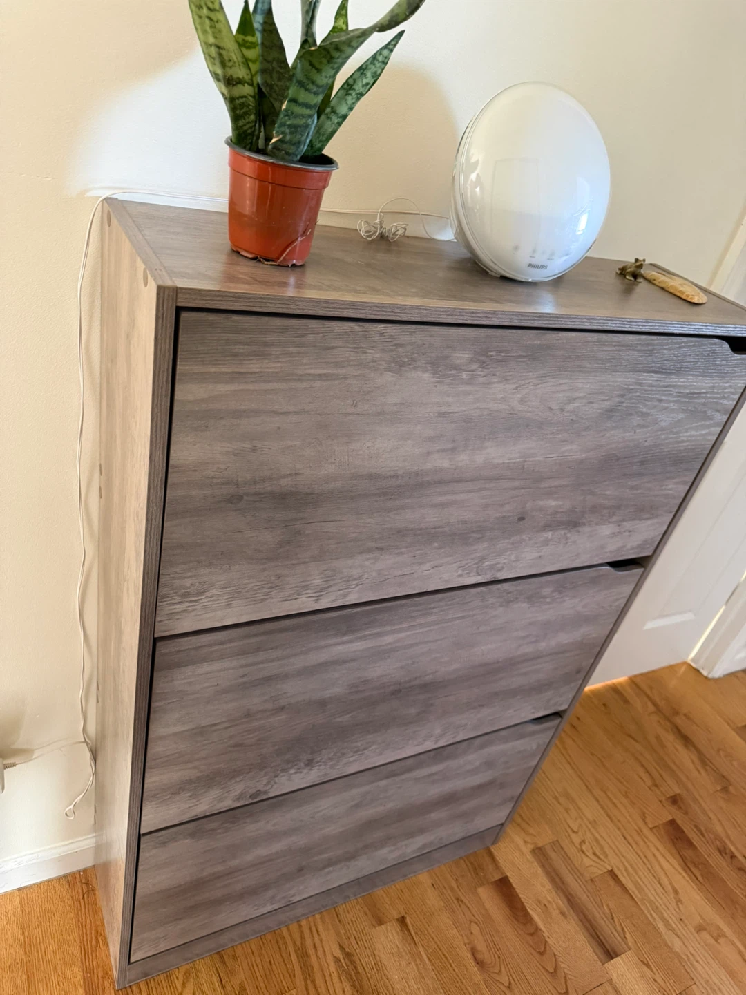 Wood 3-Drawer Shoe Cabinet - photo 2
