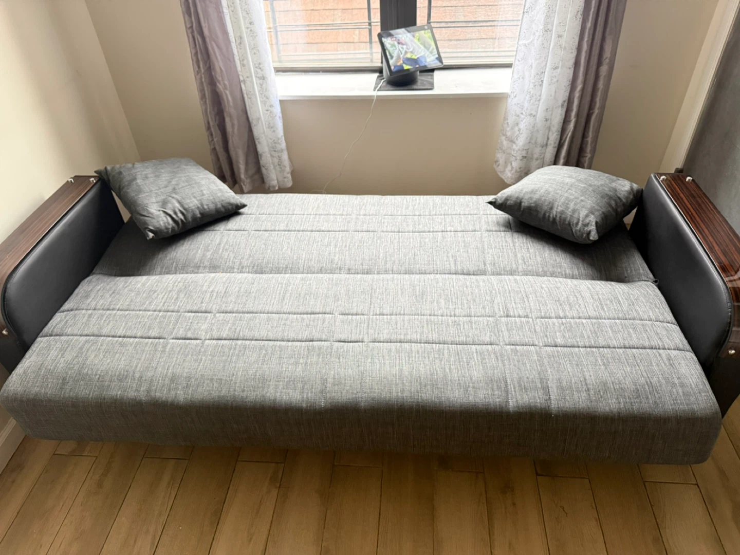 Gray Sofa Bed with Storage - photo 3