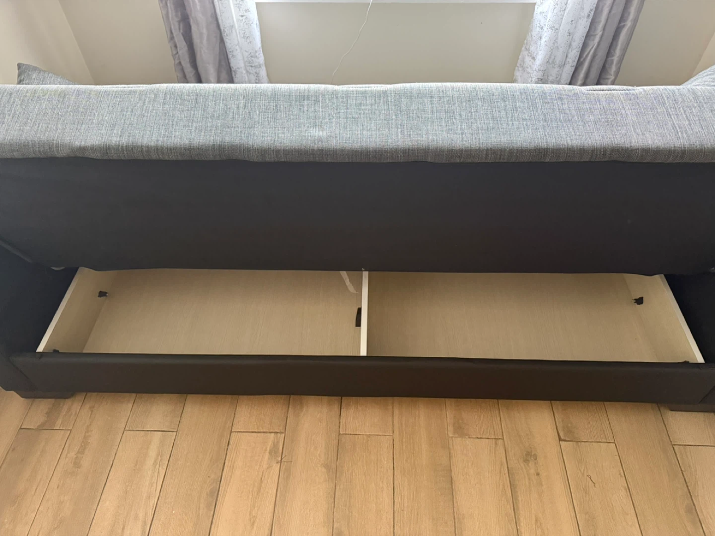 Gray Sofa Bed with Storage - photo 2