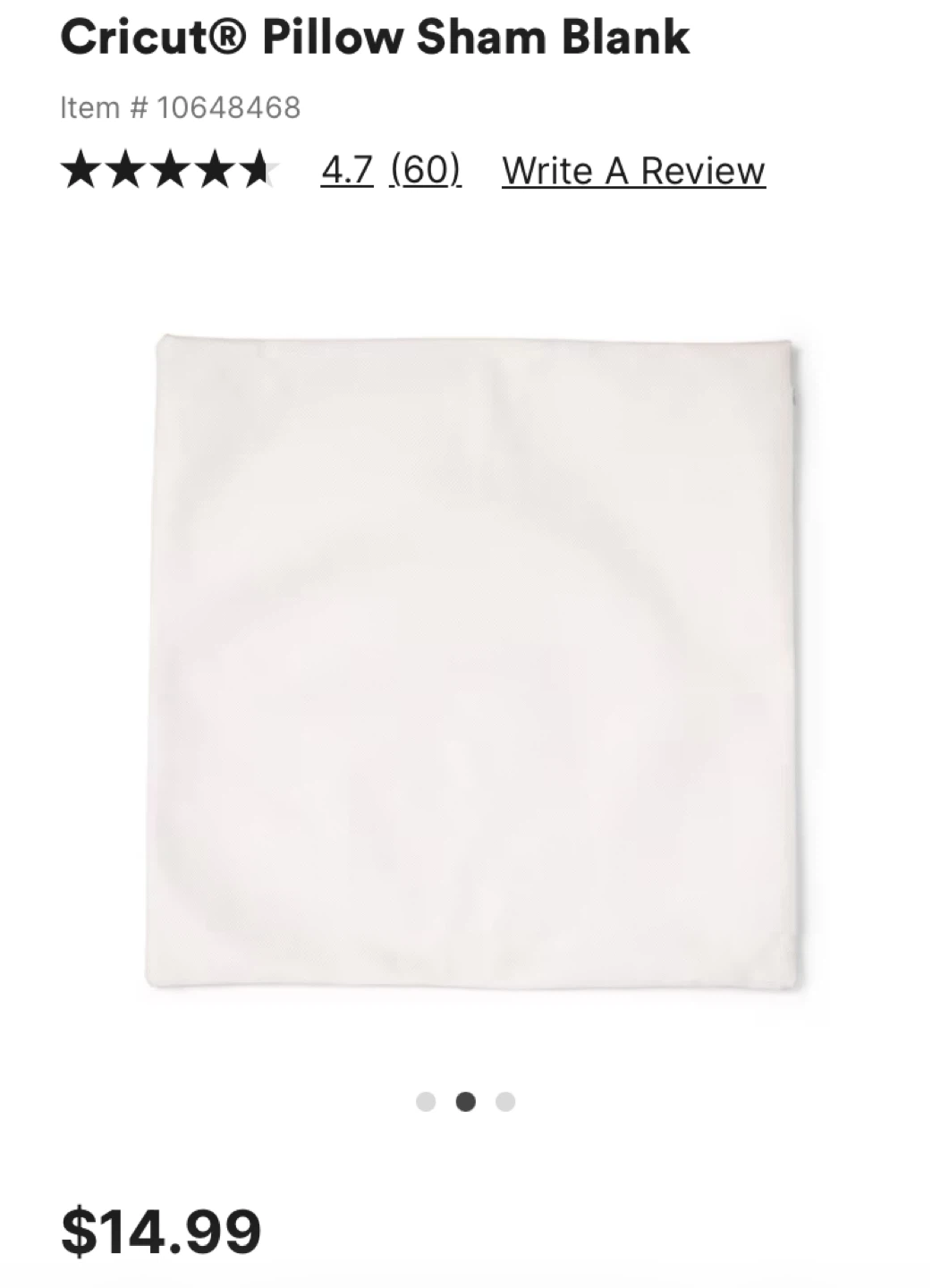 New Cricut Pillow Cover Blank 18x18 Cream - photo 5