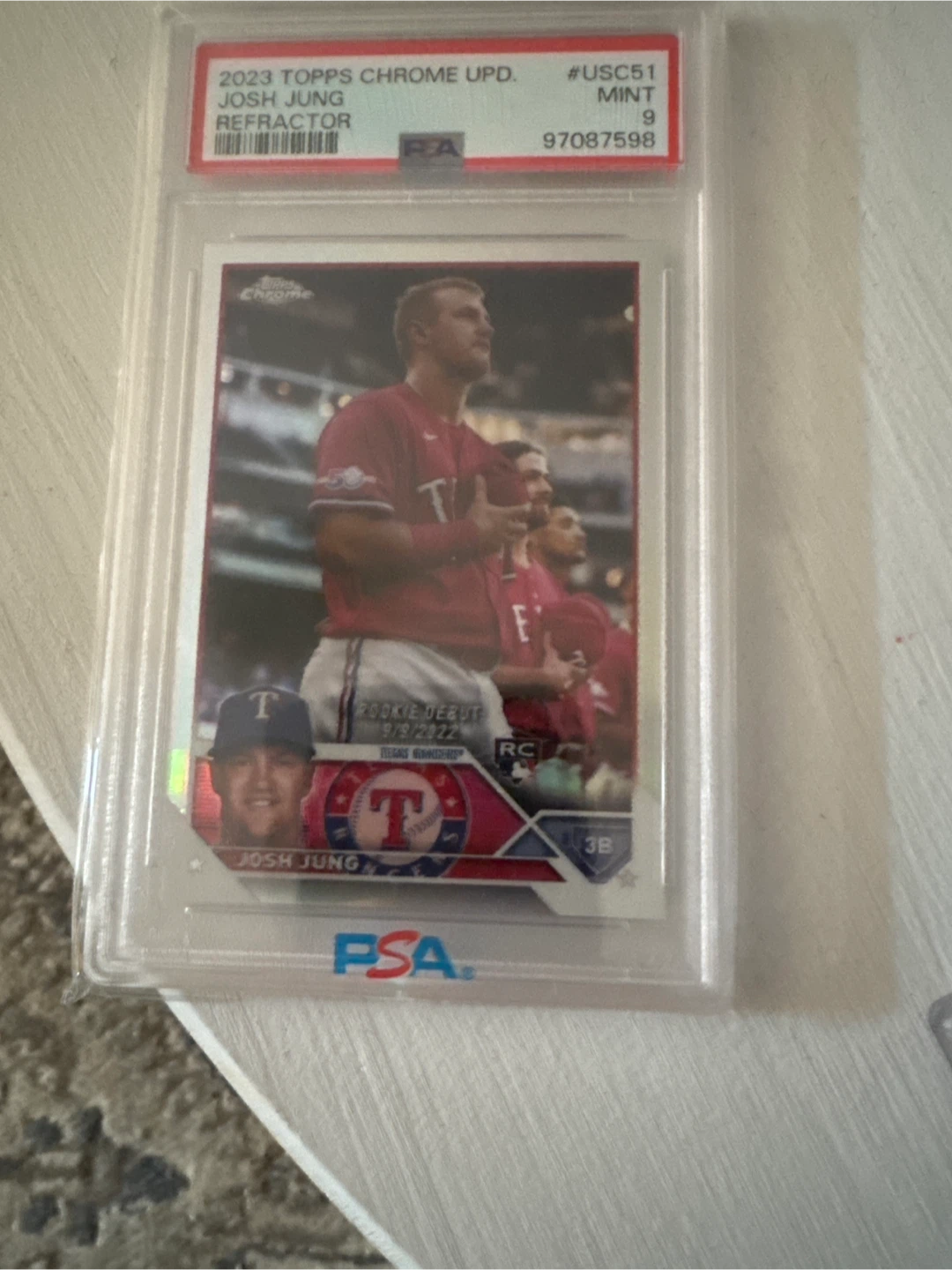 2023 Topps Chrome Josh Jung Refractor PSA 9